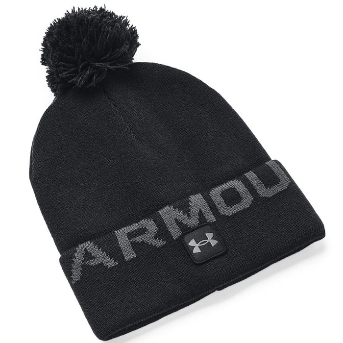 Under Armour Halftime Fleece Pom Golf Beanie - Black / Pitch Grey