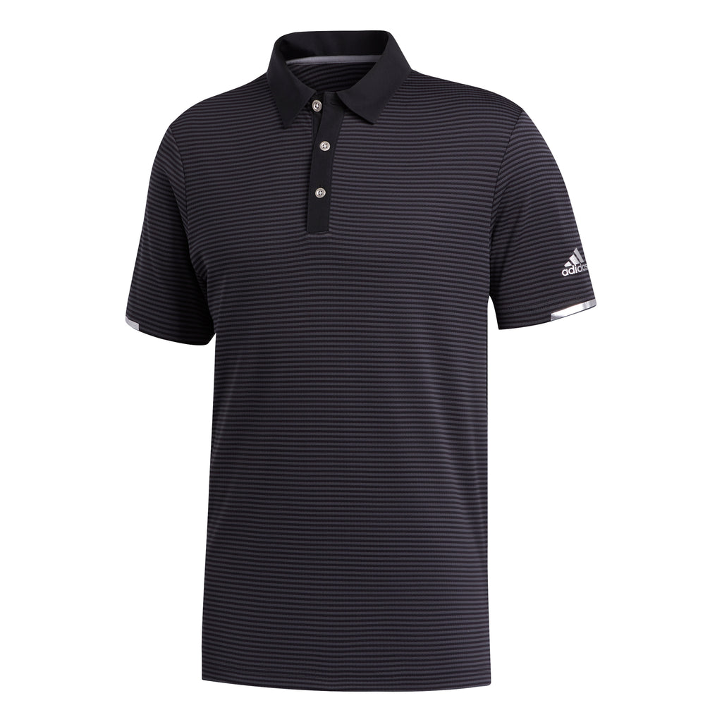 adidas Heat.RDY Stripe Golf Polo Shirt - Black