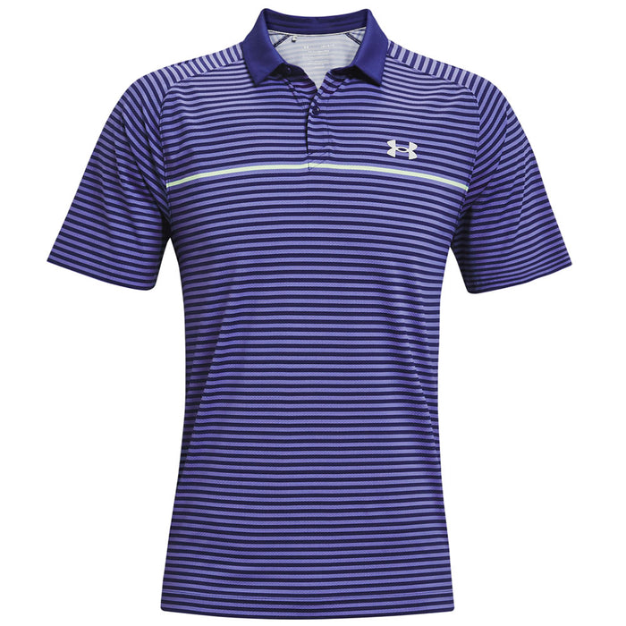 Under Armour Hollen Stripe Mens Golf Polo Shirt - Regal/Grey