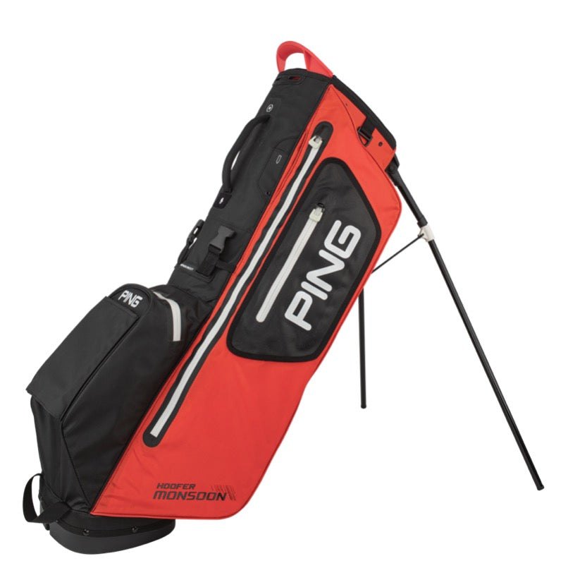 Ping Hoofer Monsoon Waterproof Golf Stand Bag - Black/Red