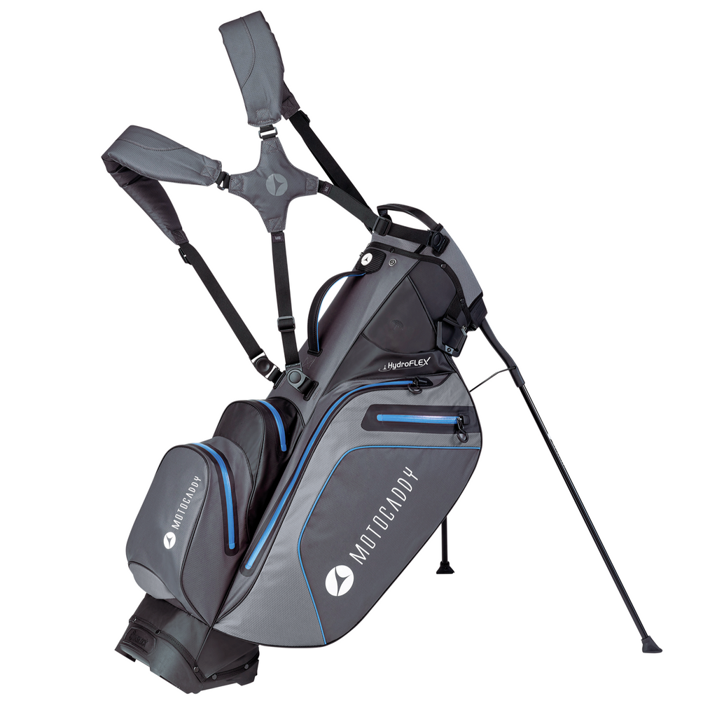 Motocaddy Hydroflex 2021 Waterproof Golf Stand Bag - Charcoal/Blue