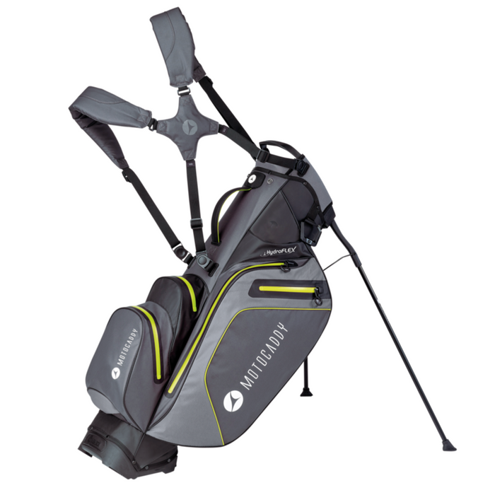 Motocaddy Hydroflex 2021 Waterprrof Golf Stand Bag - Charcoal/Lime