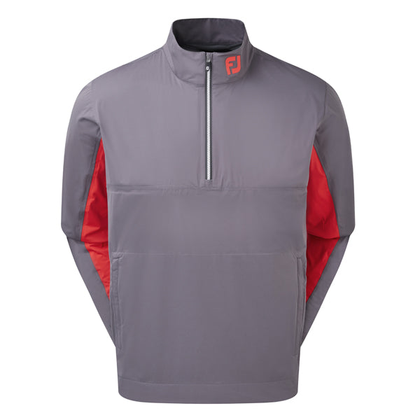 Footjoy Hydroknit Half-Zip Waterproof Golf Jacket - Charcoal/Red