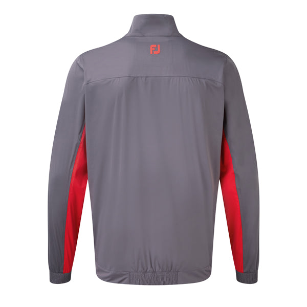 Footjoy Hydroknit Half-Zip Waterproof Golf Jacket - Charcoal/Red