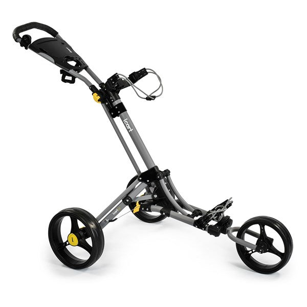 iCart Go 3-Wheel Golf Push Trolley - Grey/Black