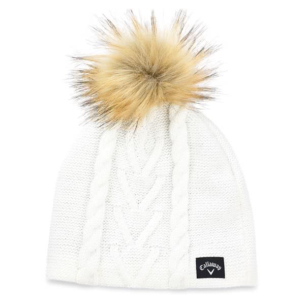 Callaway Ladies Winter Pom Golf Beanie - Cream