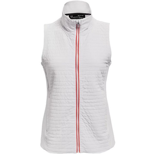 Under Armour Ladies Storm Revo Full-Zip Golf Vest - Grey/Red