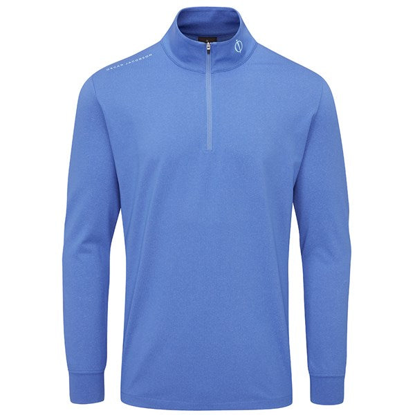 Oscar Jacobson Loke Mid-Layer Golf Sweater - Blue