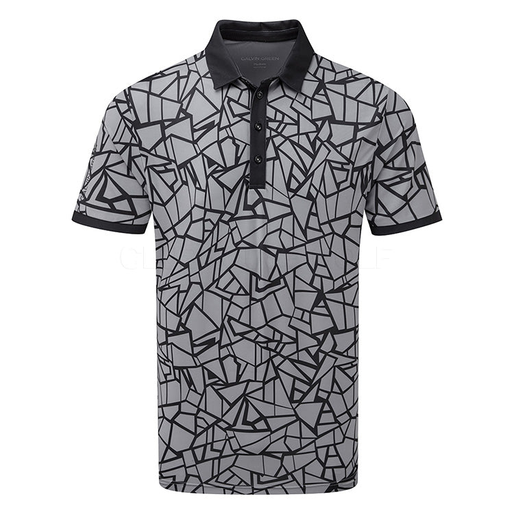 Galvin Green Markell V8+ Golf Polo Shirt - Sharkskin/Black