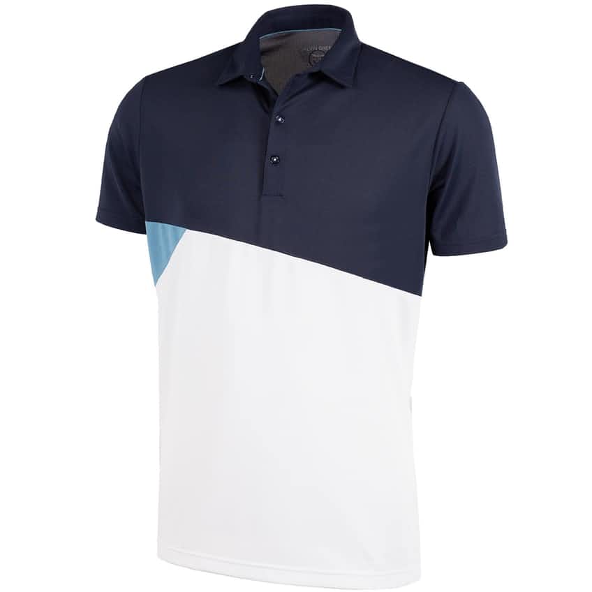 Galvin Green Mick V8+ Golf Polo Shirt - Navy/White/Faded Denim