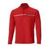 Mizuno Breeze T-Stripe 1/4 Zip Golf Pullover - Red