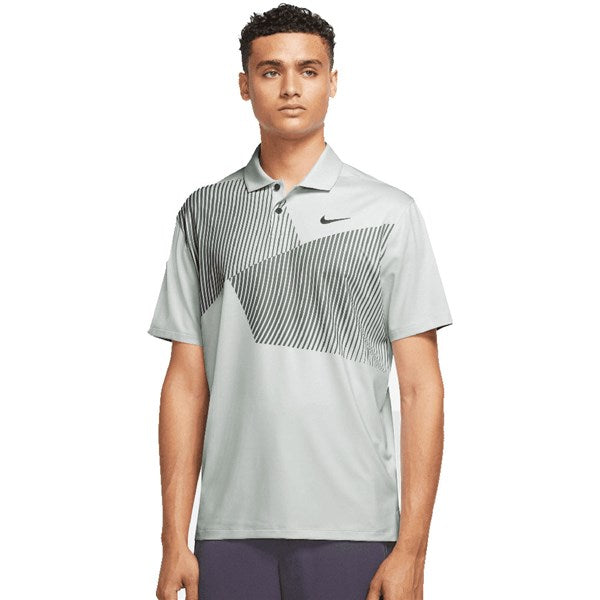 Nike Dri-Fit Vapor Engineered Print Golf Polo Shirt - Photon Dust Black