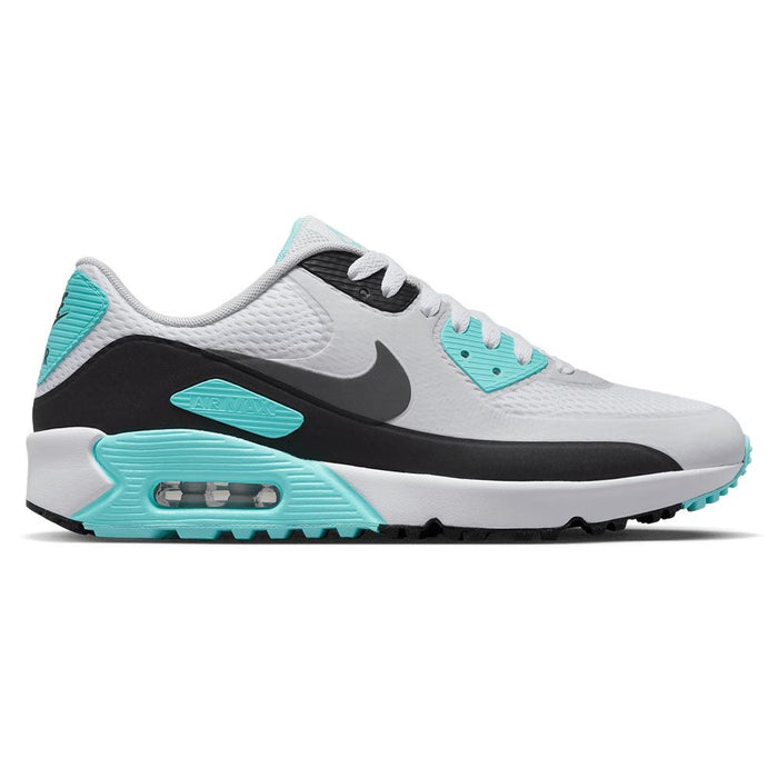 Nike Air Max 90G Golf Shoes - White/Particle Grey/Turquoise