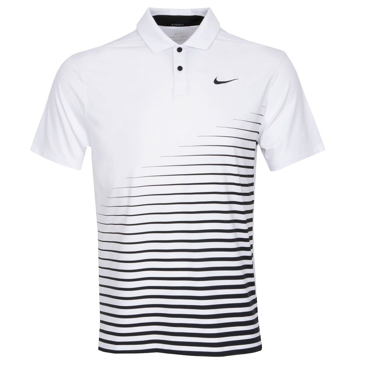 nike black and white golf shirt