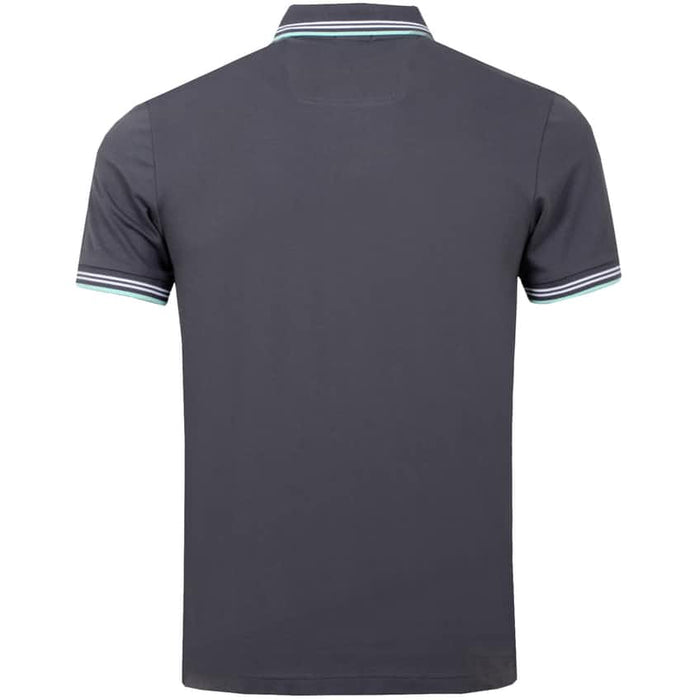 Hugo Boss Paule Tipped Curved Golf Polo - Grey