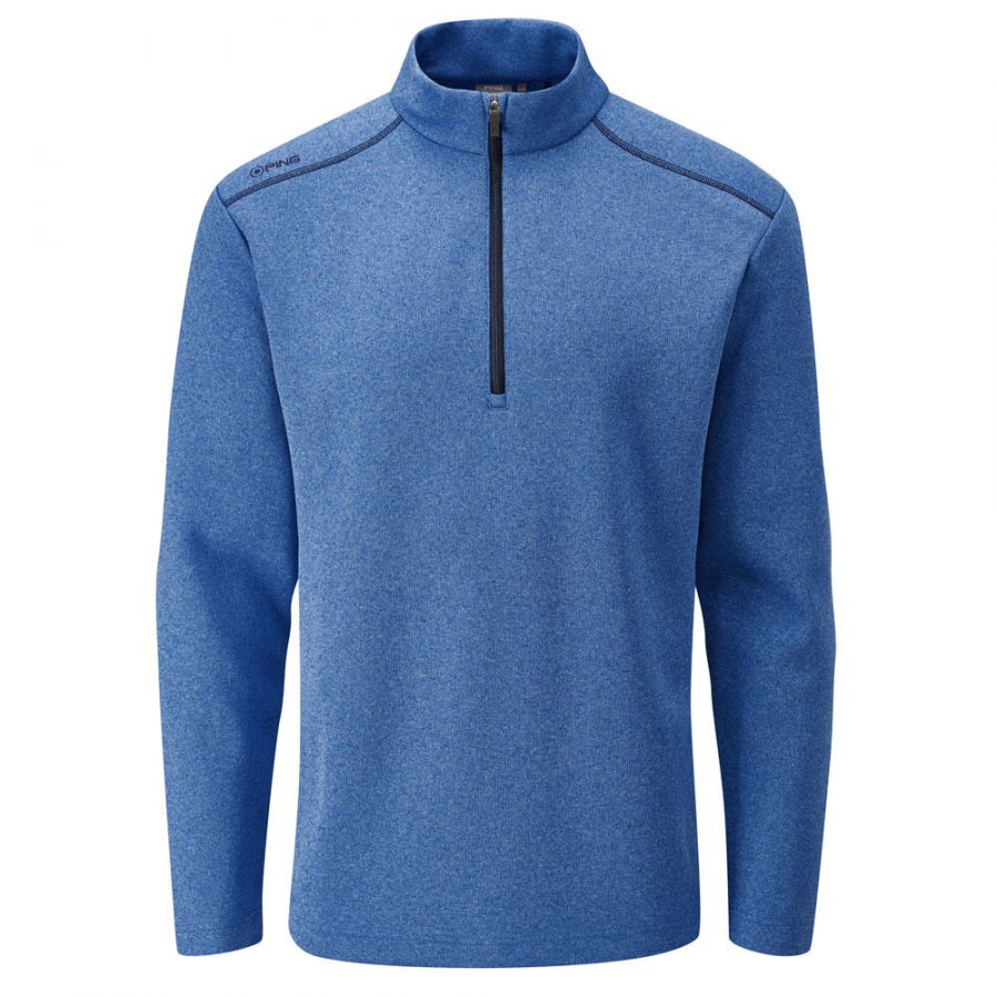 Ping Ramsey Half-Zip Fleece Golf Pullover - Snorkel Blue Marl