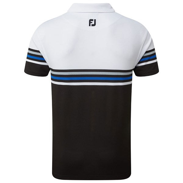 Footjoy Pique Block Golf Polo - White/Black