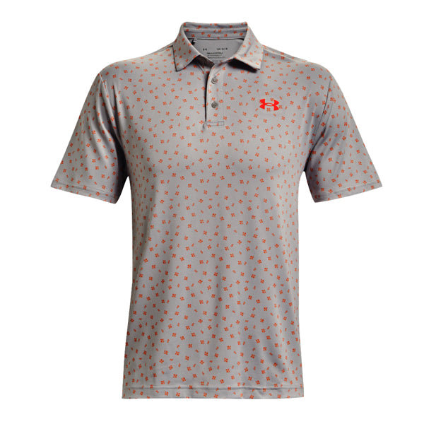 Under Armour 2021 Playoff Polo Golf Shirt - Grey/Orange