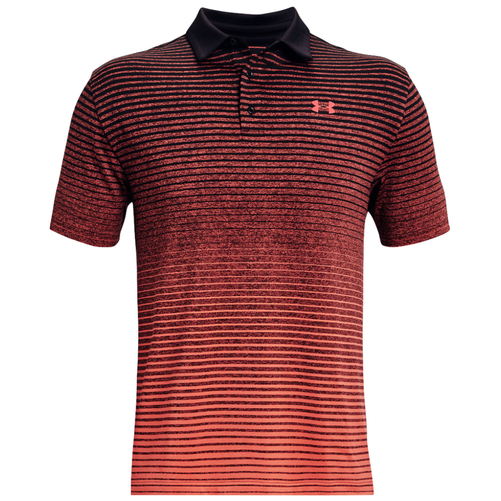 Under Armour Playoff 2.0 Stripe Golf Polo - Black/Red