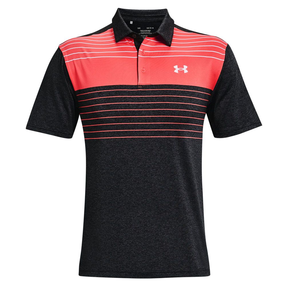 Under Armour Playoff Mens Golf Polo Shirt - Grey/Red