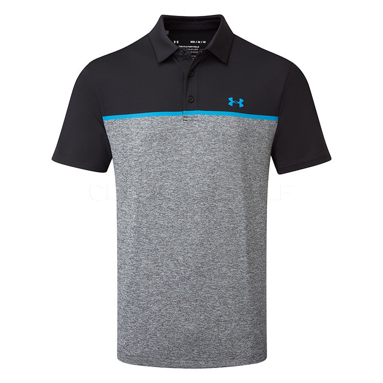 Under Armour Playoff 2.0 Golf Polo Shirt - Black/Grey/Blue