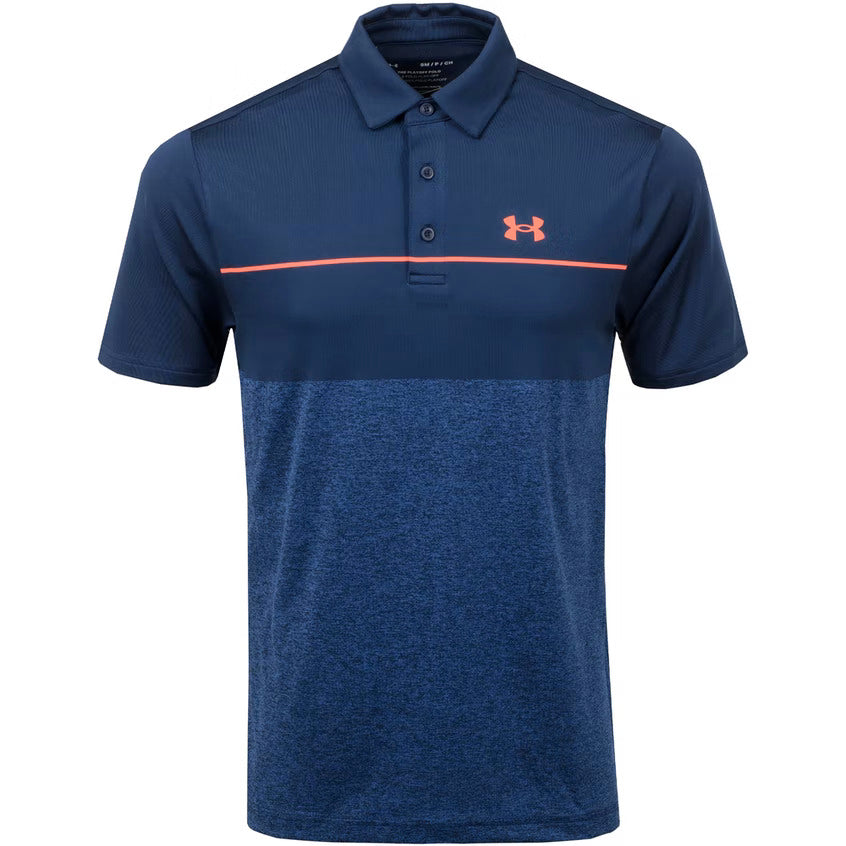 Under Armour Playoff Polo 2.0 Golf Shirt - Navy/Red Rush