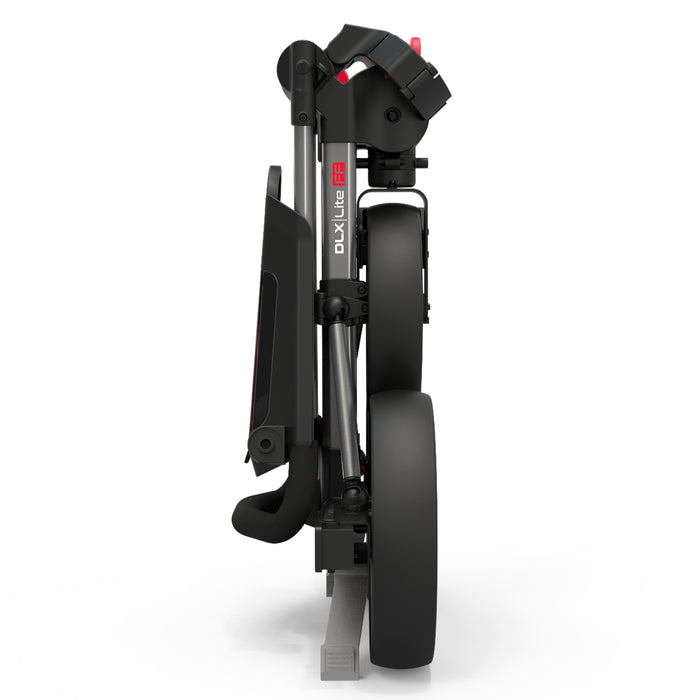 Powakaddy DLX-Lite FF Push Golf Trolley - Gunmetal/Red