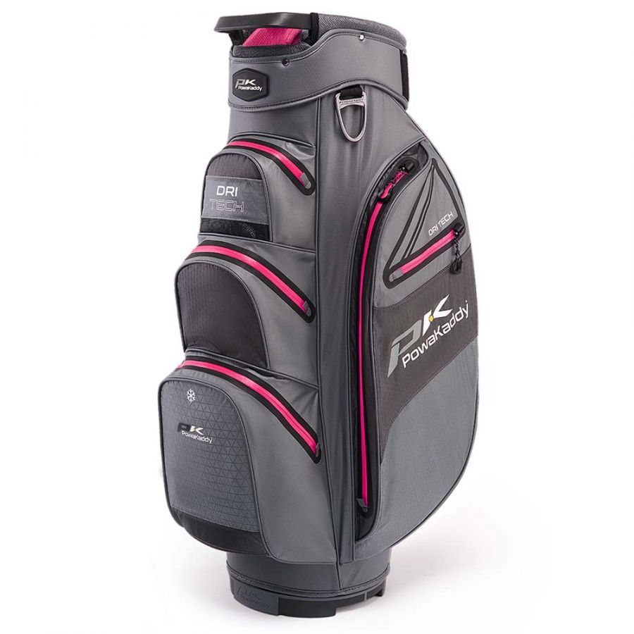 Powakaddy Dri-Tech Golf Cart Bag - Gunmetal/Pink