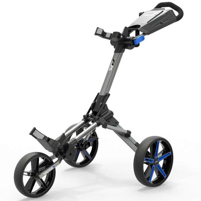 Powakaddy Micra Golf Push Trolley - Gunmetal/Blue