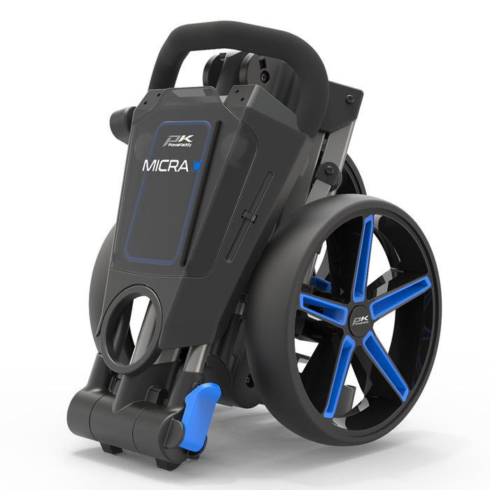 Powakaddy Micra Golf Push Trolley - Gunmetal/Blue