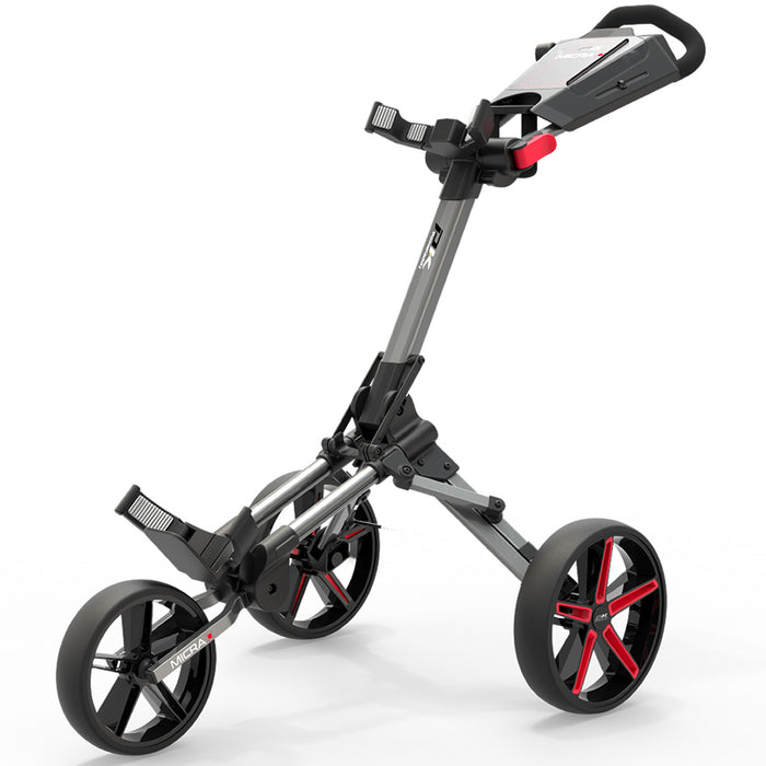 Powakaddy Micra Golf Push Trolley - Gunmetal/Red