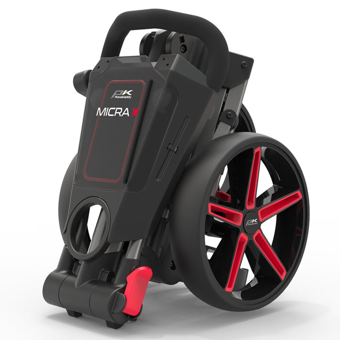 Powakaddy Micra Golf Push Trolley - Gunmetal/Red