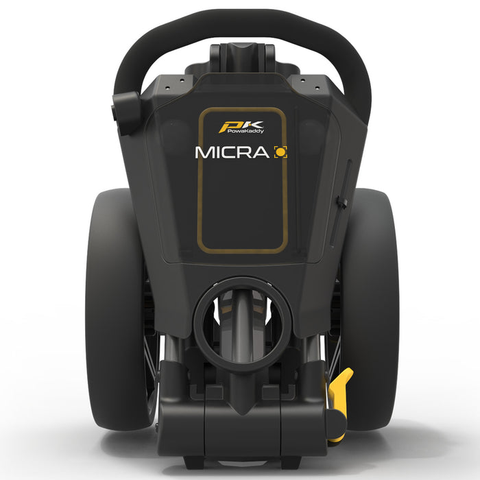 Powakaddy Micra Golf Push Trolley - Gunmetal/Yellow