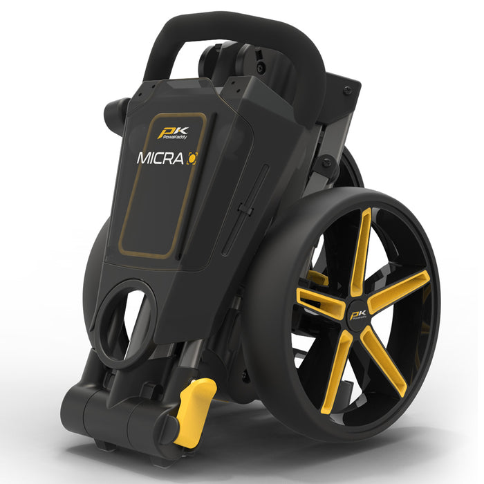 Powakaddy Micra Golf Push Trolley - Gunmetal/Yellow