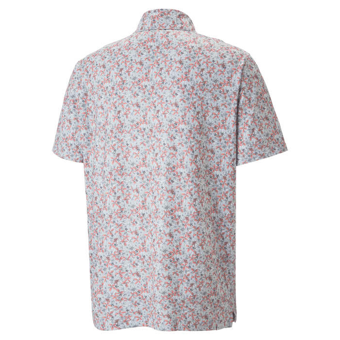 Puma Mattr Florals Golf Polo Shirt - High Rise/Flamingo Pink