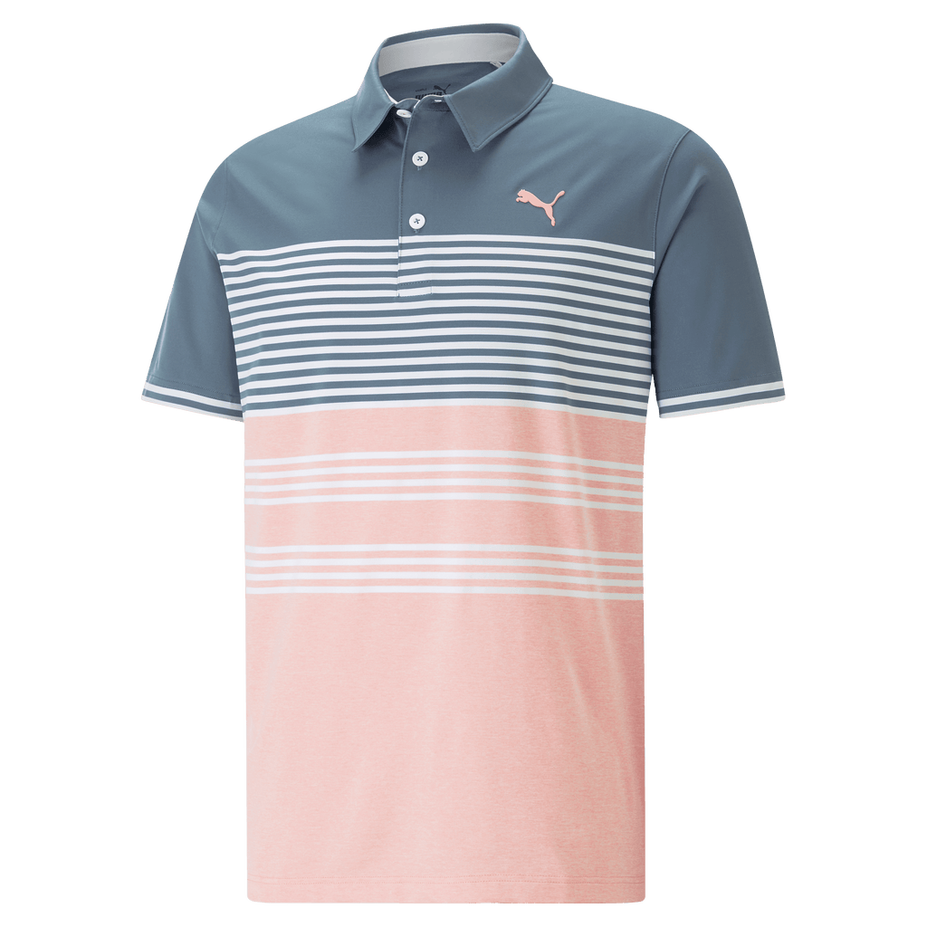 Puma Mattr Track Golf Polo Shirt - Evening Sky/Flamingo Pink
