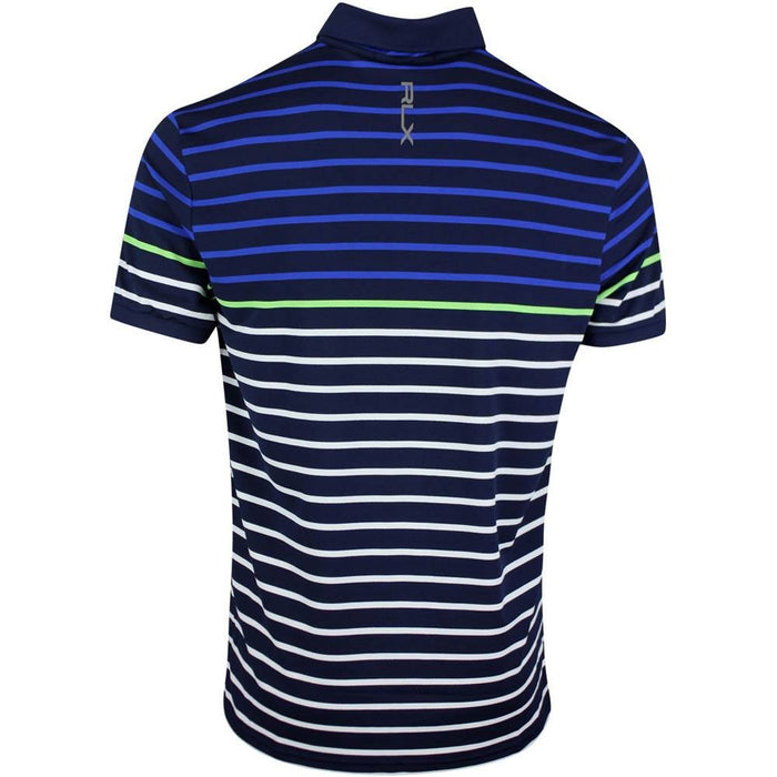 RLX Golf Stripe Pique Golf T-Shirt - Navy/White/Green