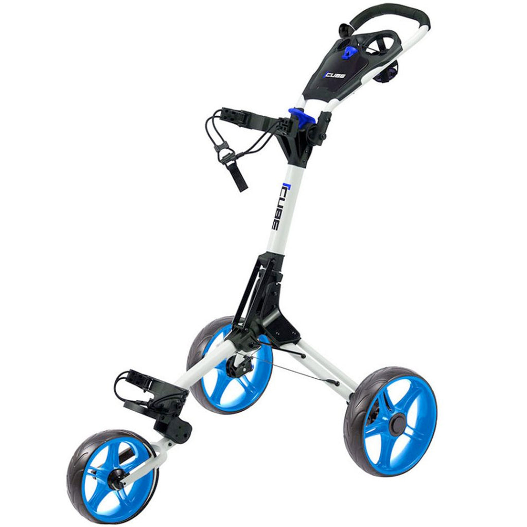 Skymax Cube 3-Wheel Push Golf Trolley - White/Blue