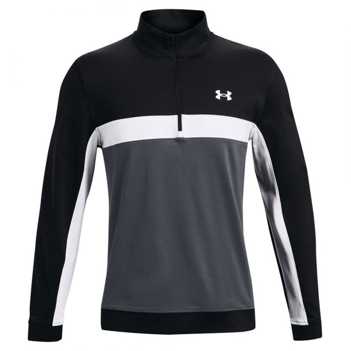 Under Armour Storm Midlayer 1/2 Zip Golf Pullover - Black/White/Grey