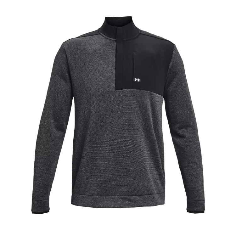 Under Armour Storm Sweater Fleece Half-Zip Golf Sweater - Black/White