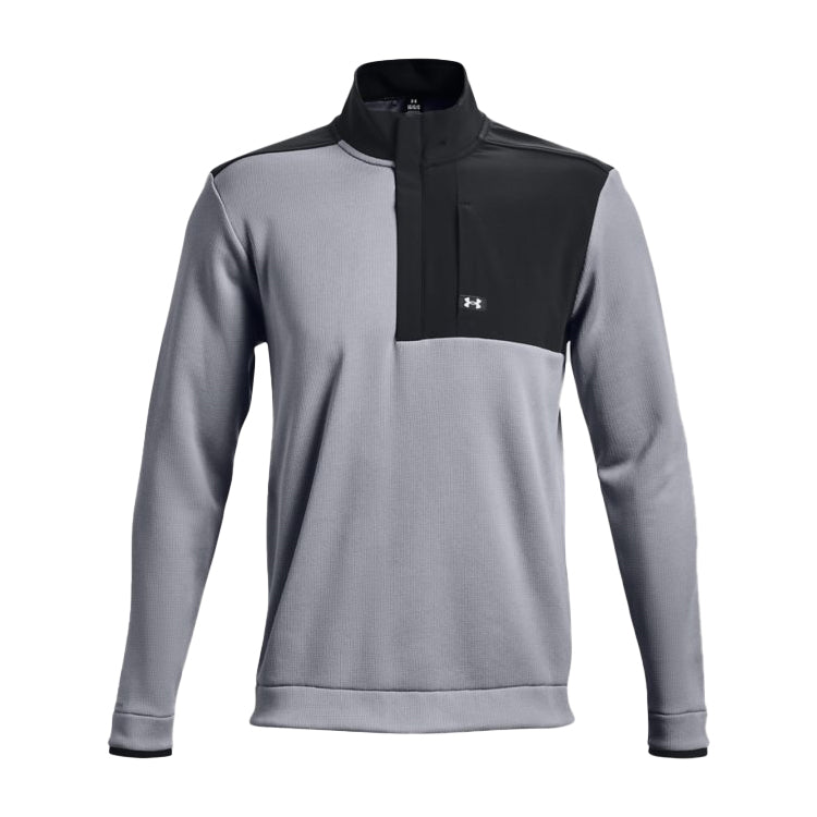 Under Armour Storm Sweater Fleece Half-Zip Golf Sweater - Steel/White