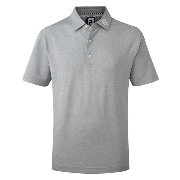 Footjoy Junior Stretch Solid Pique Solid Golf Polo Shirt - Heather Grey