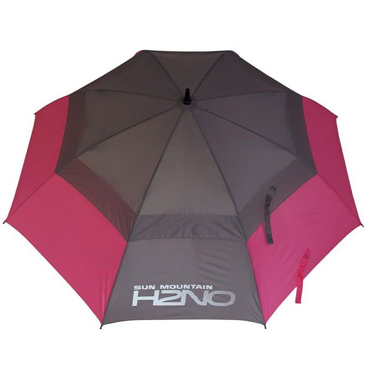 Sunmountain H2NO 68" Double Canopy Golf Umbrella - Pink/Grey