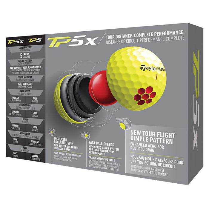 Taylormade TP5x Golf Balls - Yellow