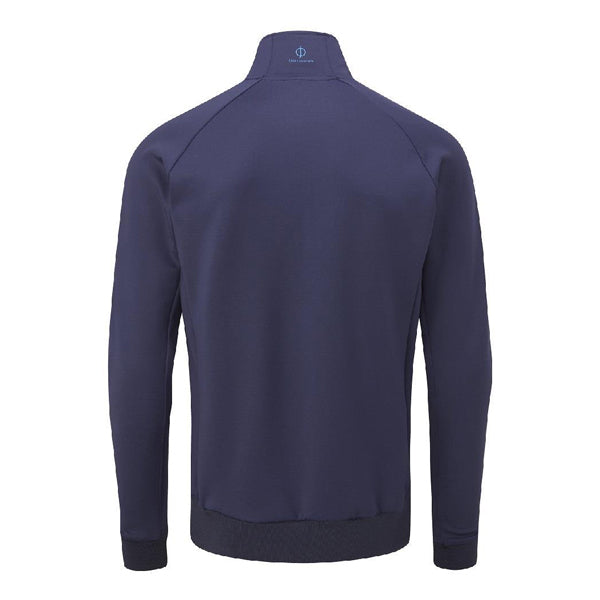 Oscar Jacobson Trent Tour Mid Layer 1/2 Zip Golf Pullover - Navy