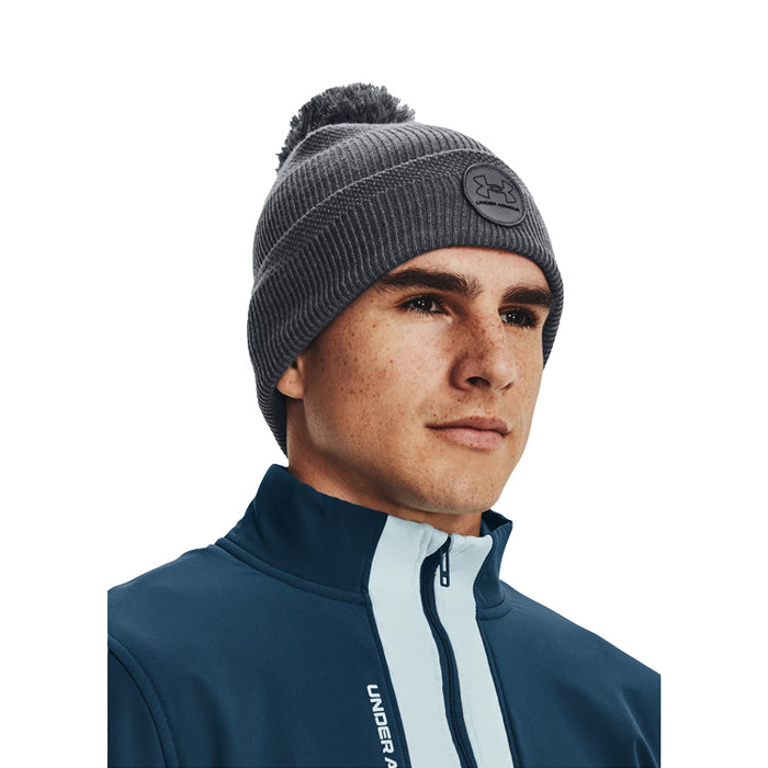 Under Armour ColdGear Infrared Pom Golf Beanie - Grey/Black