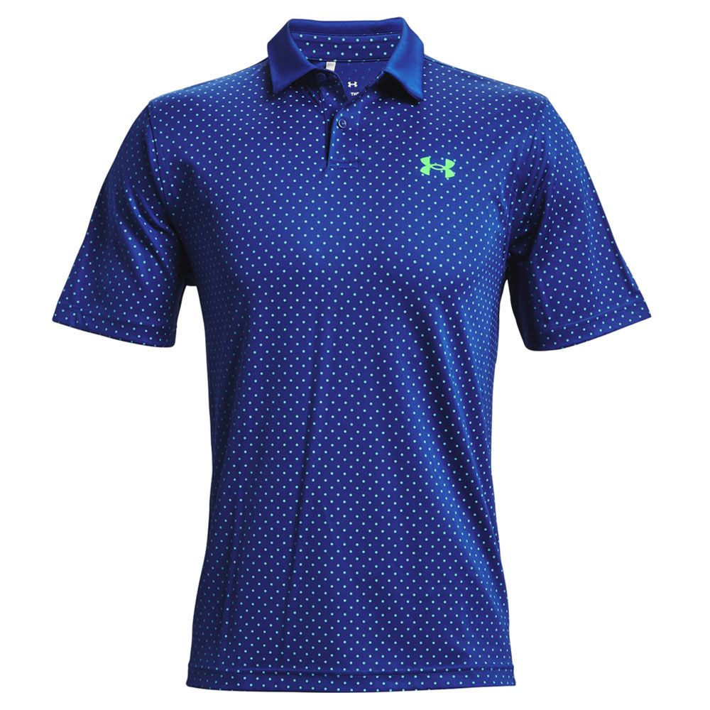 Under Armour Performance Print Golf Polo Shirt - Blue/Green