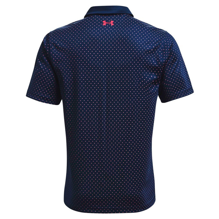 Under Armour Performance Print Golf Polo Shirt - Navy/Pink