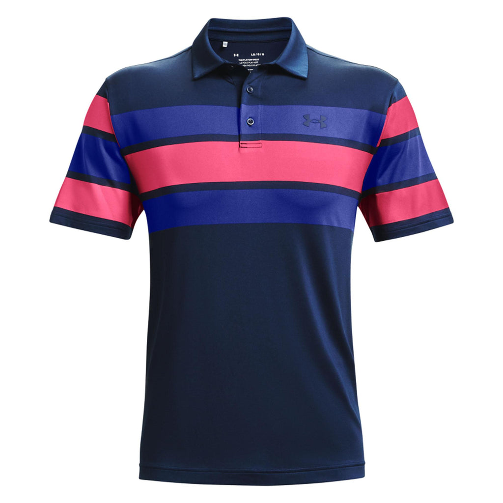 Under Armour Playoff Polo Golf Polo - Navy/Pink