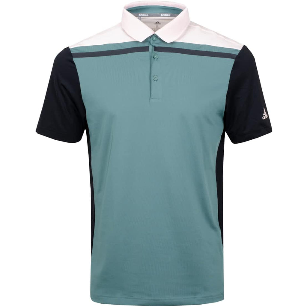 Adidas Ultimate 365 3-Stripe Golf T-Shirt - Green/Black